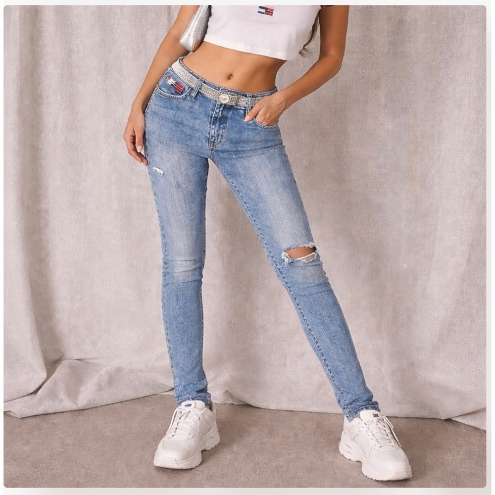 Tommy Hilfiger‎ Y2K Bratz Low Rise Skinny Jeans 2000s Acid Wash 2